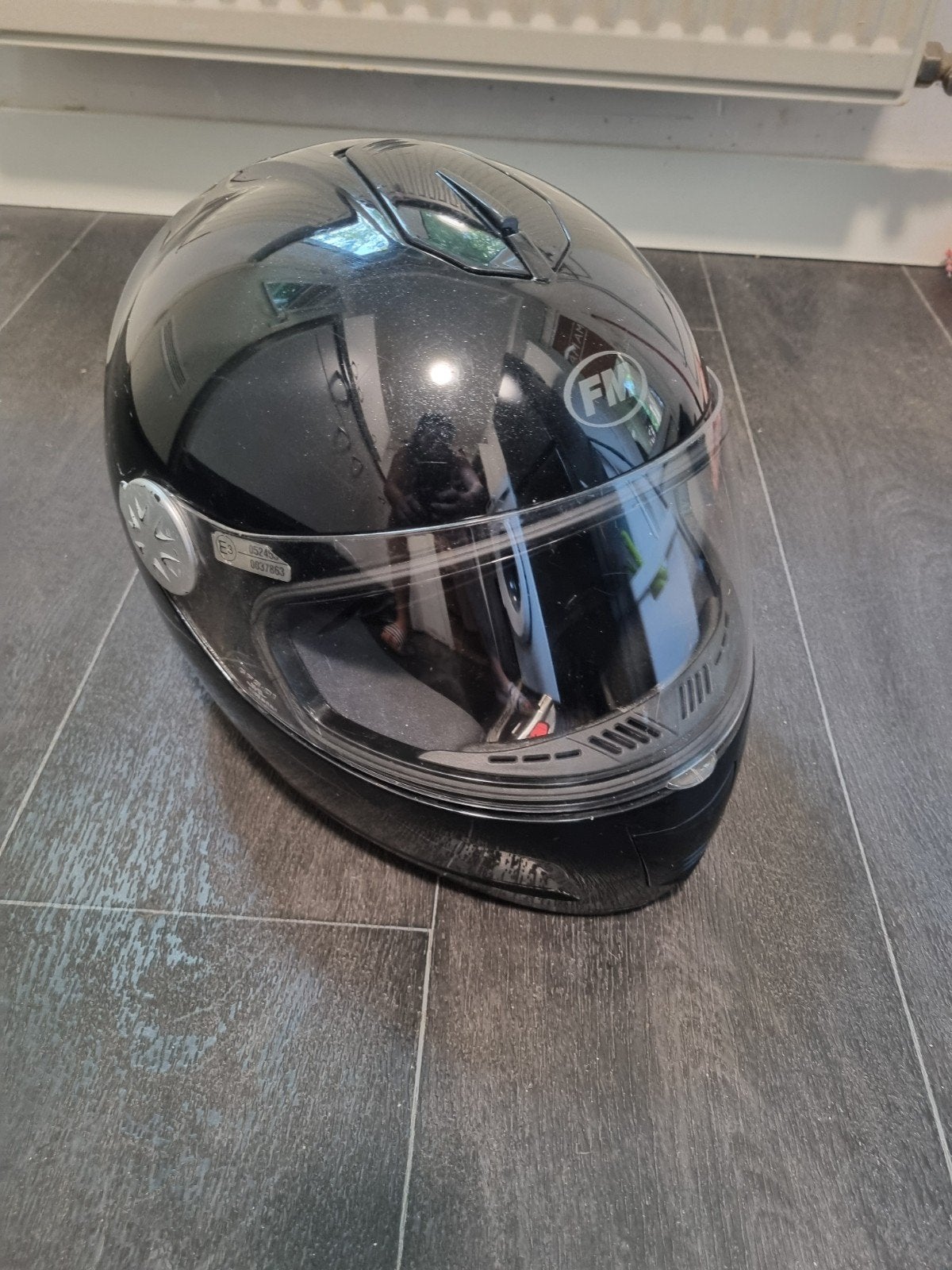 FM intergraalhelm zwart-maat M voor scooter/motor, Ophalen of Verzenden, Zo goed als nieuw, Medium