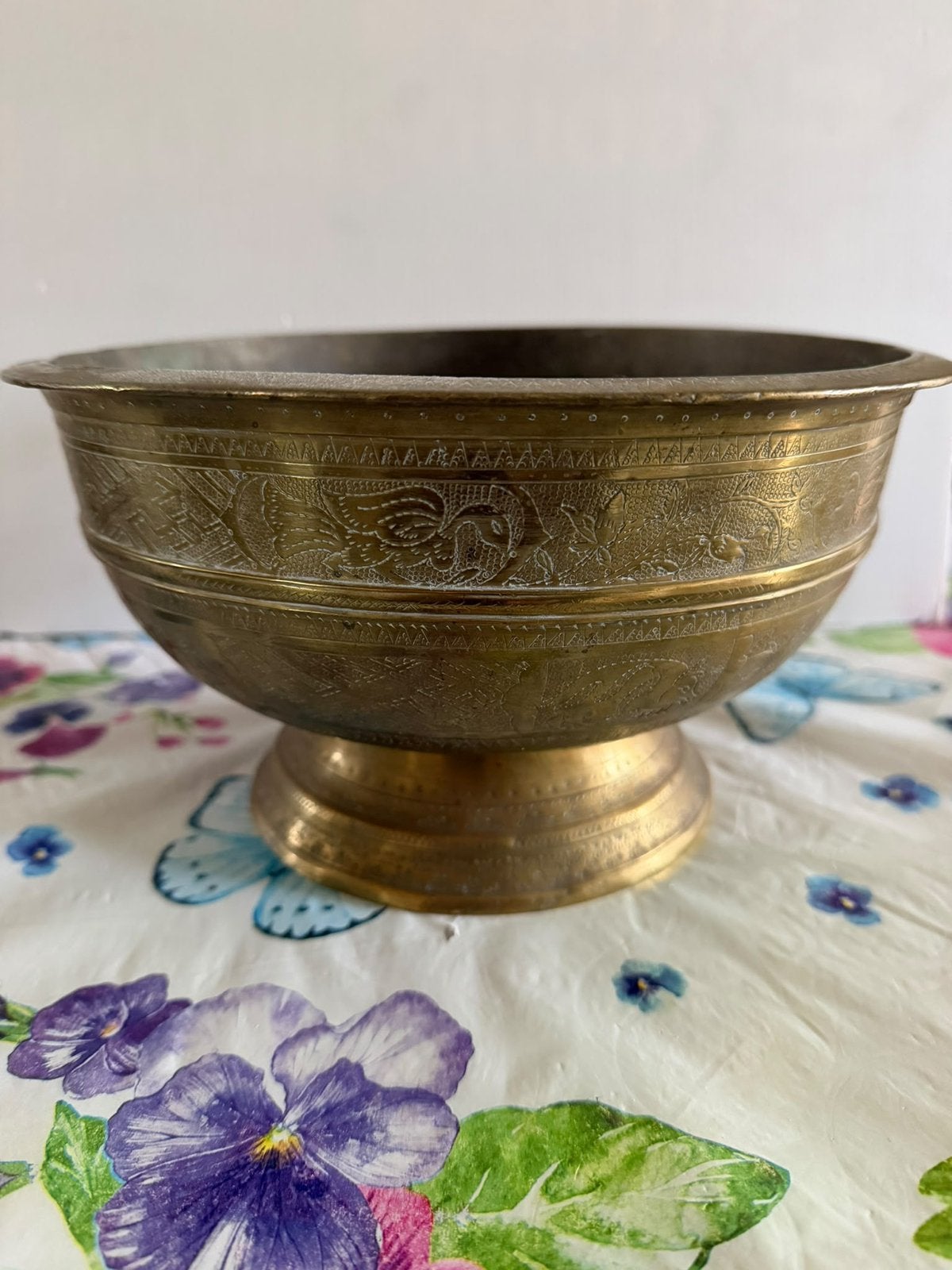 Asiatische messing schaal, Ophalen of Verzenden, Koper