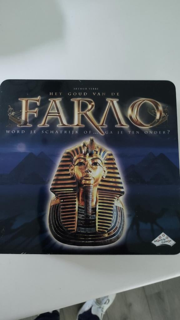 Het Goud van de Farao Bordspel - Compleet in Blikken Doos, Een of twee spelers, Ophalen, Zo goed als nieuw, Identity Games