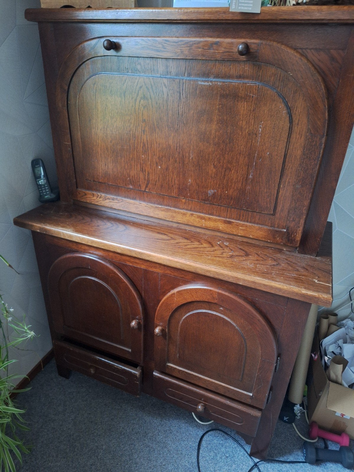 Vintage Commode en Ledikant, Ophalen, Gebruikt, 50 tot 70 cm, 105 cm of meer