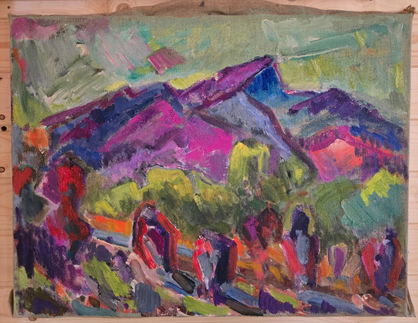 P.C. Kuiper Groot Schilderij Landschap 60 x 80 cm, Ophalen of Verzenden