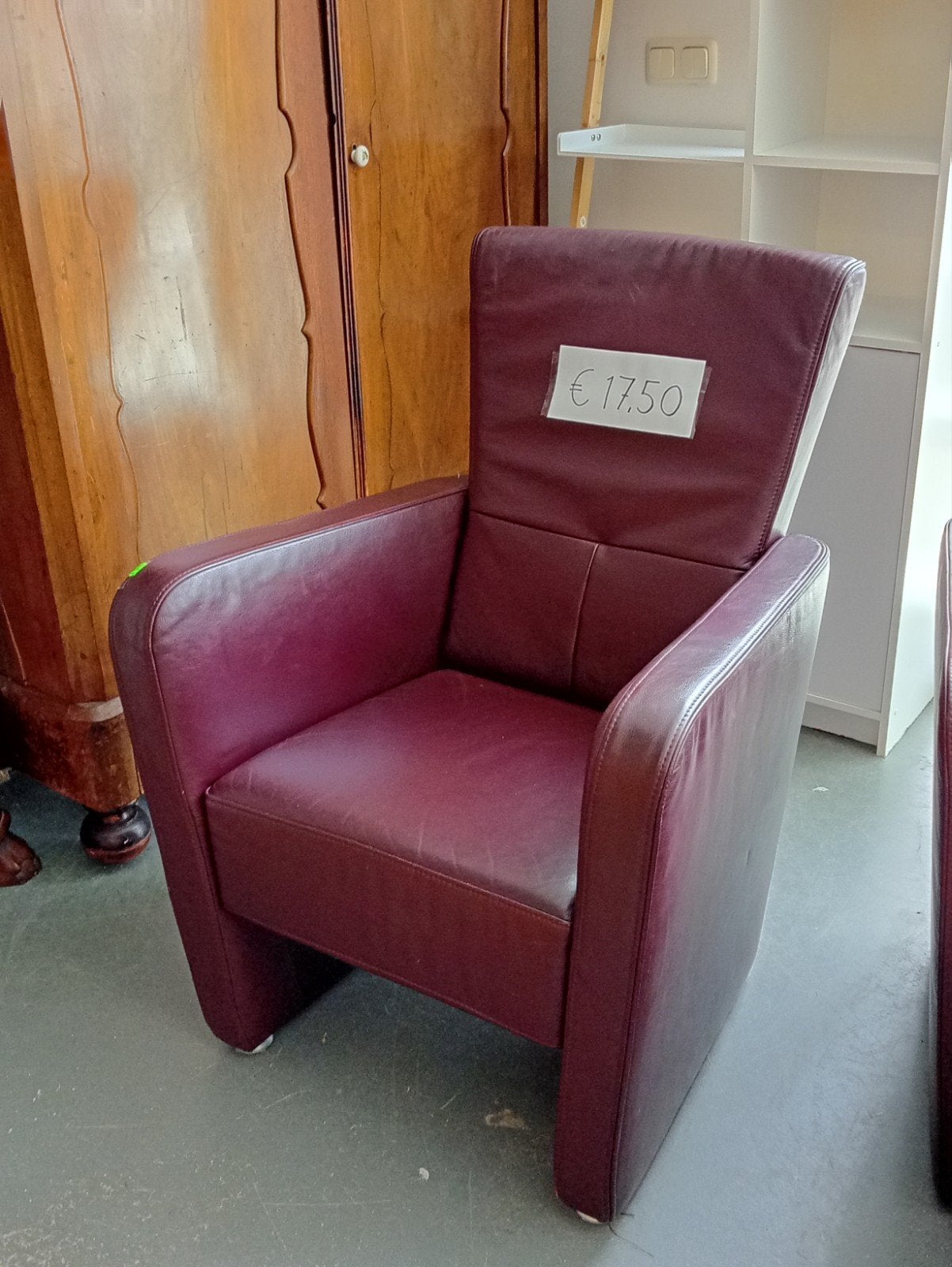 Paar leren stoelen, stoel, fauteuil, Huis en Inrichting, Fauteuils, Ophalen, 75 tot 100 cm, 50 tot 75 cm