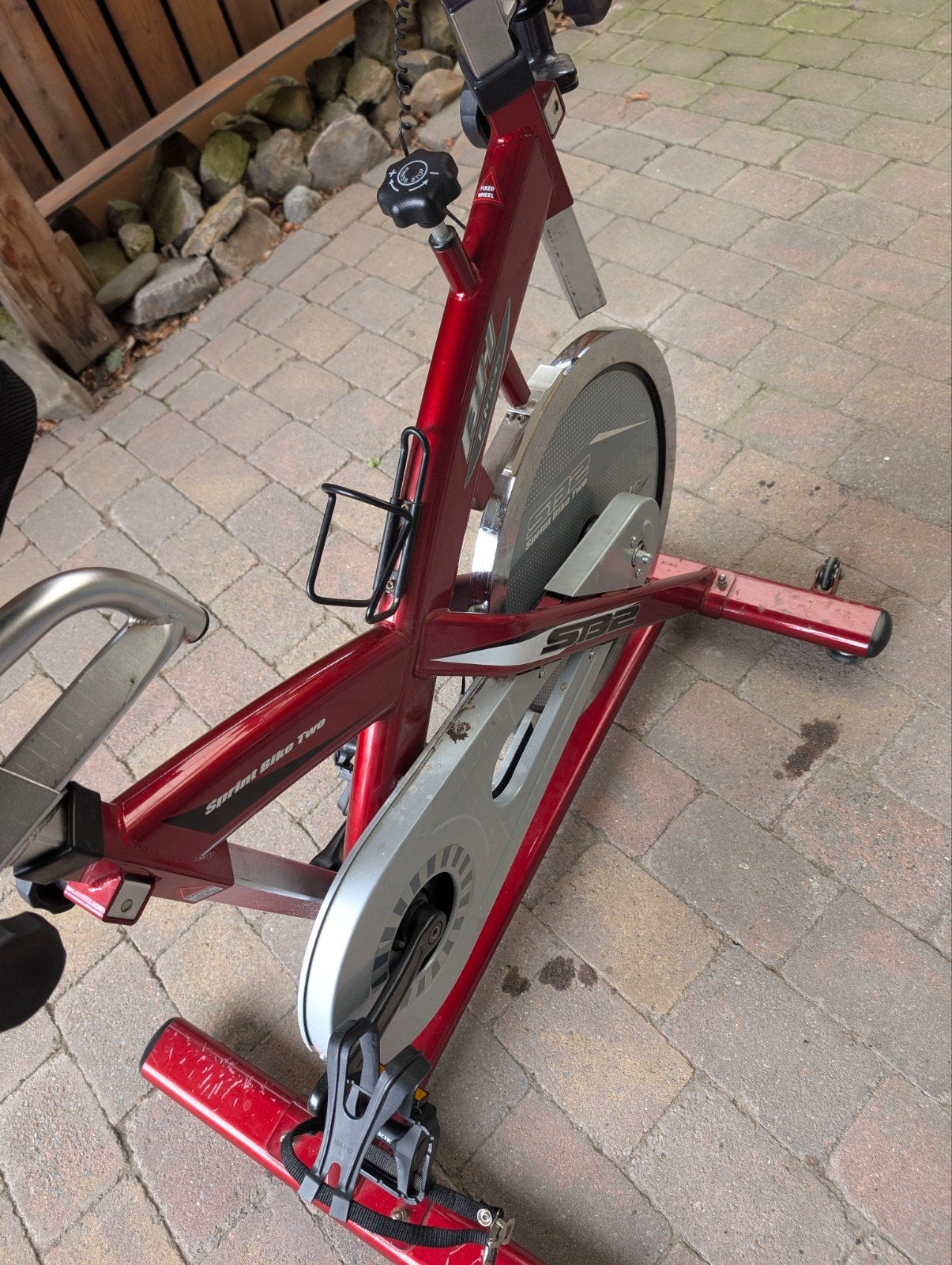Spinningfiets met computer en telefoonhouder, Ophalen, Gebruikt, Metaal, Spinningfiets