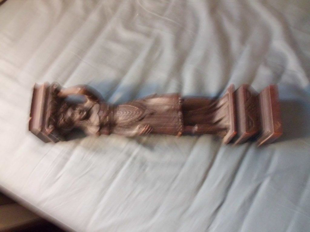 Engelse beeld van eiken kast,, Antiek en Kunst, Kunst | Beelden en Houtsnijwerken, Ophalen of Verzenden, 20 - 50 cm, Beeld, Hout