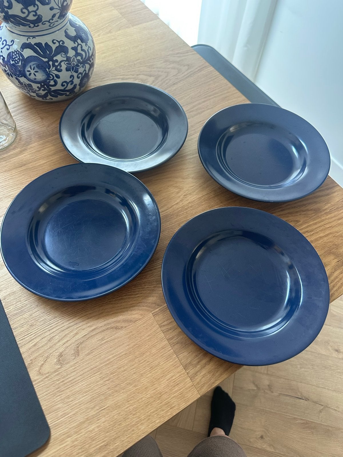 Mepal Rosti Melamine Diepe Borden - Blauw Campingservies (4), Overige materialen, Gebruikt, Ophalen of Verzenden, Bord(en)