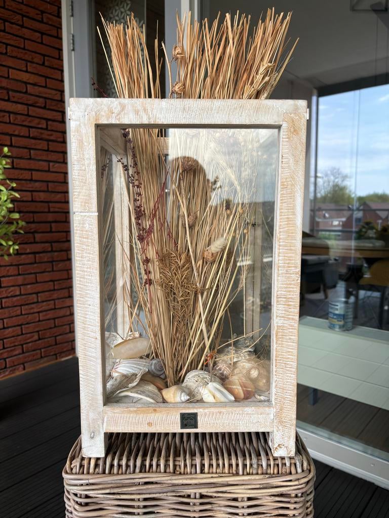 Rivièra Maison windlicht: zomerse eyecatcher!, Hout, Beige, Ophalen of Verzenden, Landelijk