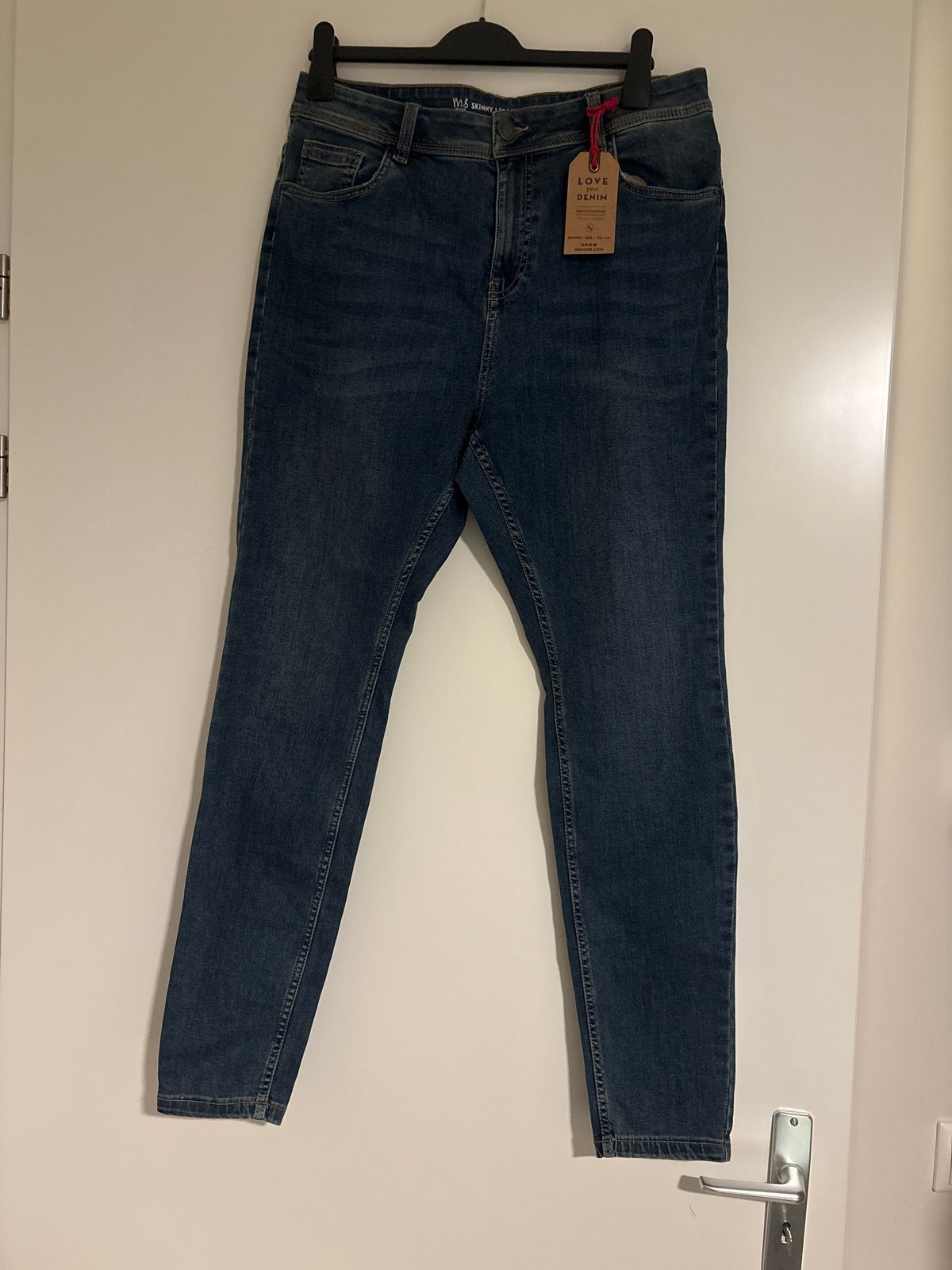 MS Mode Skinny Leg High Waist Jeans - Maat 46, Ophalen of Verzenden, Nieuw, Blauw, Overige jeansmaten