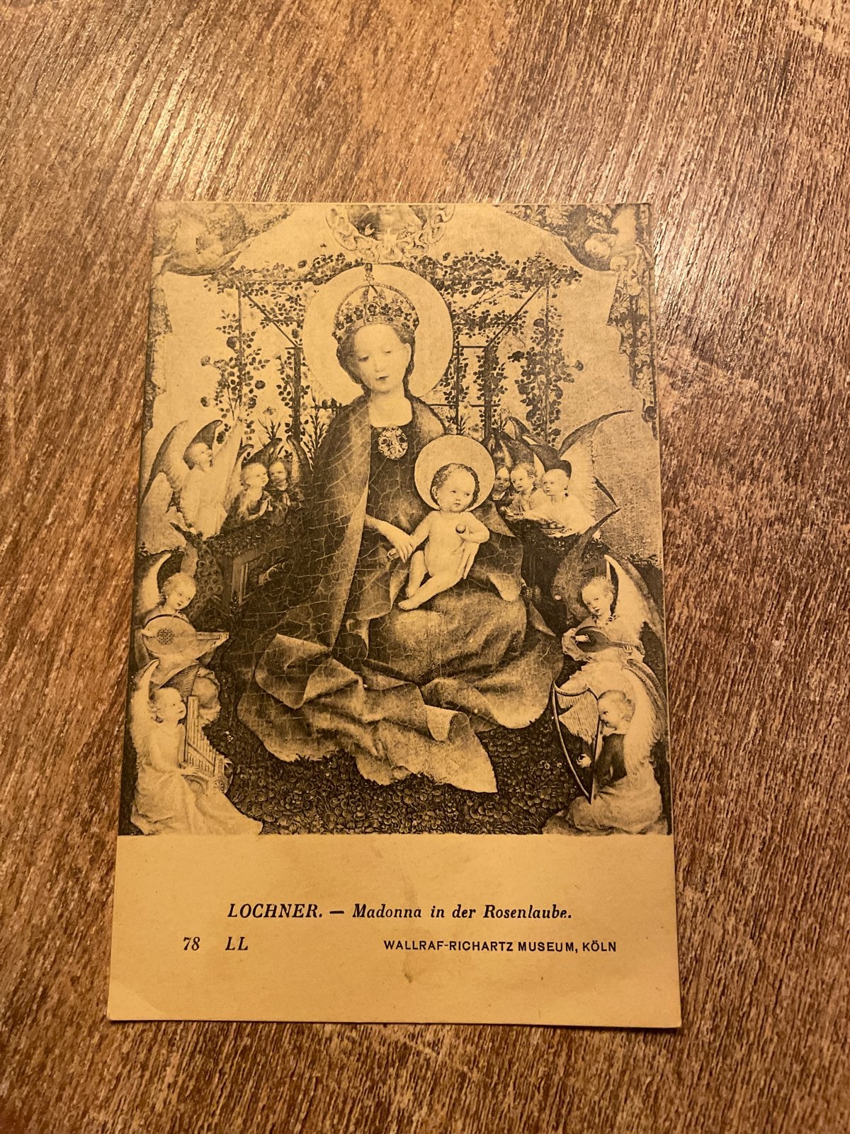 Oude ansichtkaart: Madonna in der Rosenlaube - Lochner, Ophalen of Verzenden, Ongelopen, Duitsland