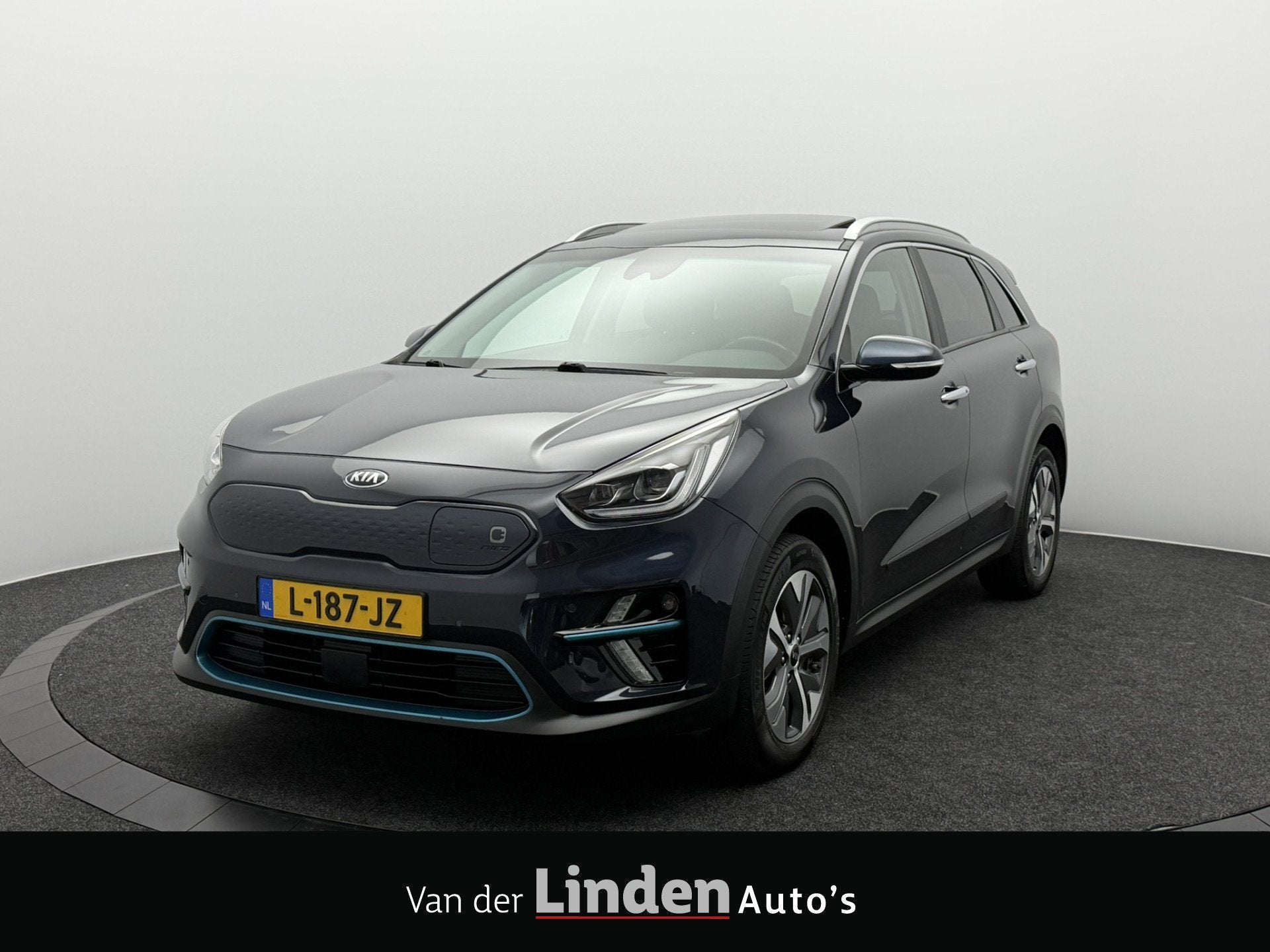 Kia e-Niro DynamicPlusLine 39 kWh SOH 93,8% | Schuif/Kanteld, Auto's, Kia, 136 pk, Zwart, Blauw, Leder en Stof