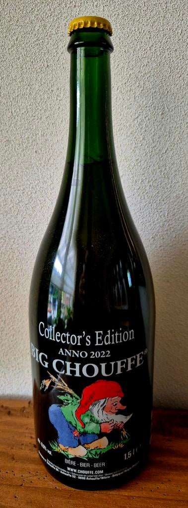 volle Big Chouffe fles bier collector's item uit 2022.verzam, Ophalen of Verzenden, Zo goed als nieuw, Flesje(s), Overige merken
