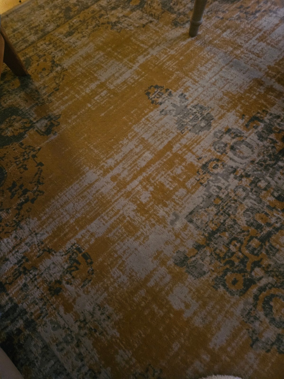 Modern Vloerkleed Okergeel/Grijs, Grijs, 200 cm of meer, Ophalen of Verzenden, Zo goed als nieuw