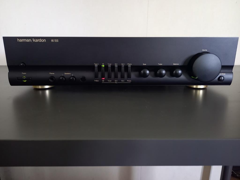 HARMAN KARDON HK 650 2 X 80 WATT + PHONO + PRE-OUT/MAIN-IN, Overige merken, Ophalen of Verzenden, Zo goed als nieuw, 60 tot 120 watt