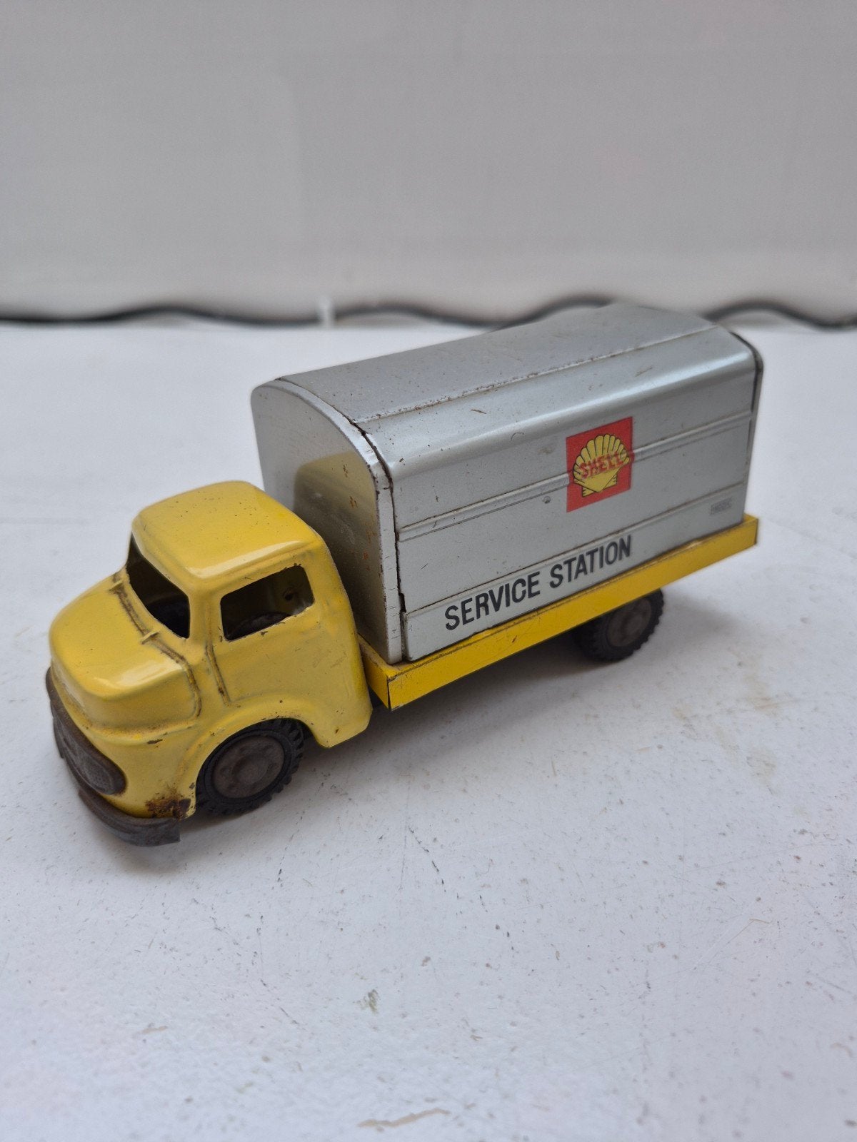 Vintage Blikken Shell Service Wagen - Speelgoed Vrachtwagen, Antiek en Kunst, Antiek | Speelgoed, Ophalen of Verzenden