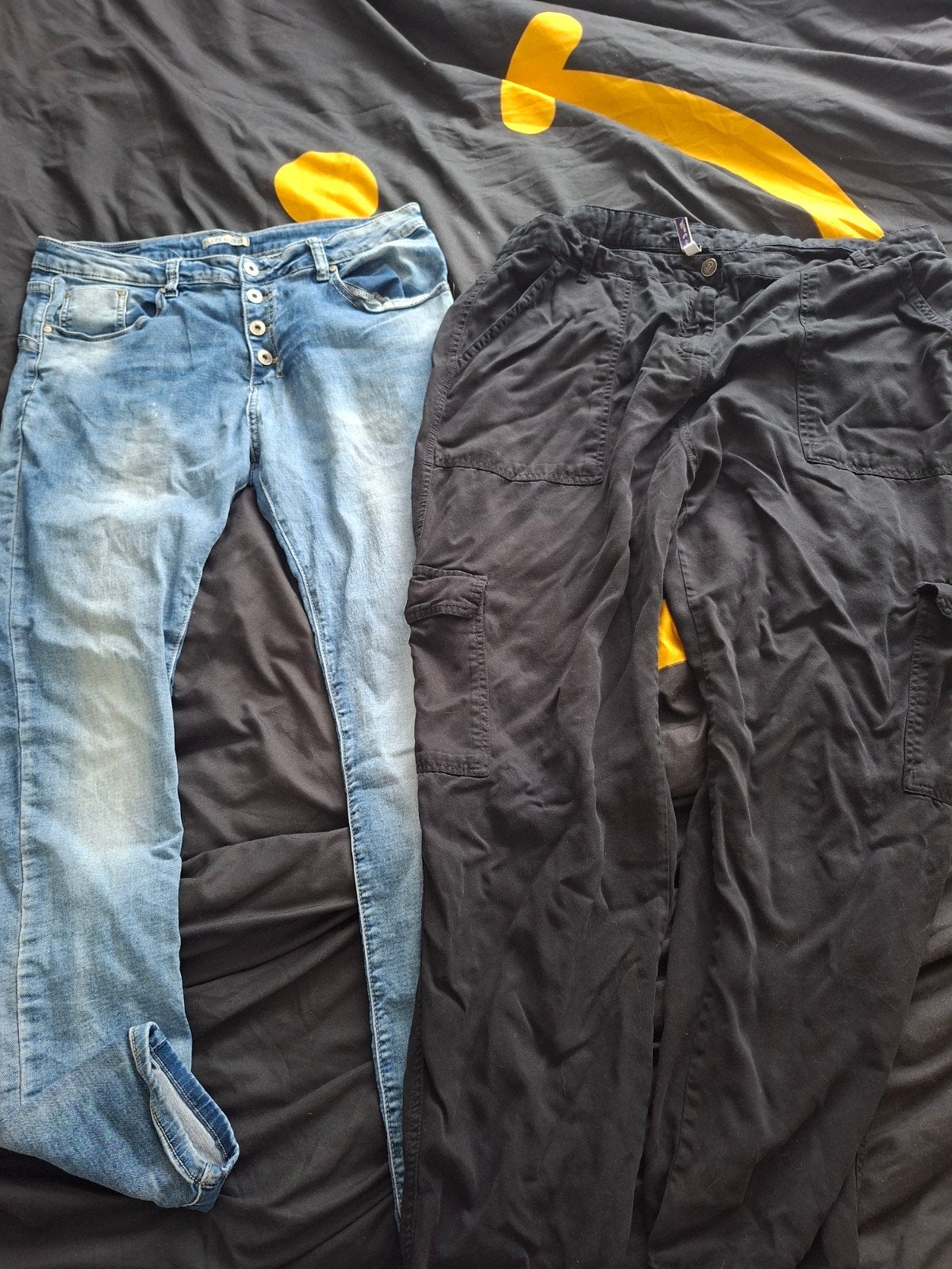 2 broeken: Place du Jour jeans en Nieuw & Co cargo, Blauw, Maat 46/48 (XL) of groter, Place du Jour, Nieuw & Co, Ophalen of Verzenden