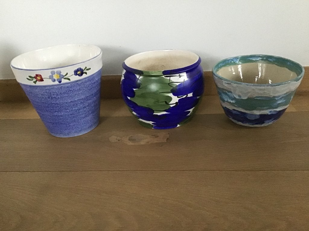 3 hele mooie bloempotten, Tuin en Terras, Ophalen, Gebruikt, Rond, Binnen