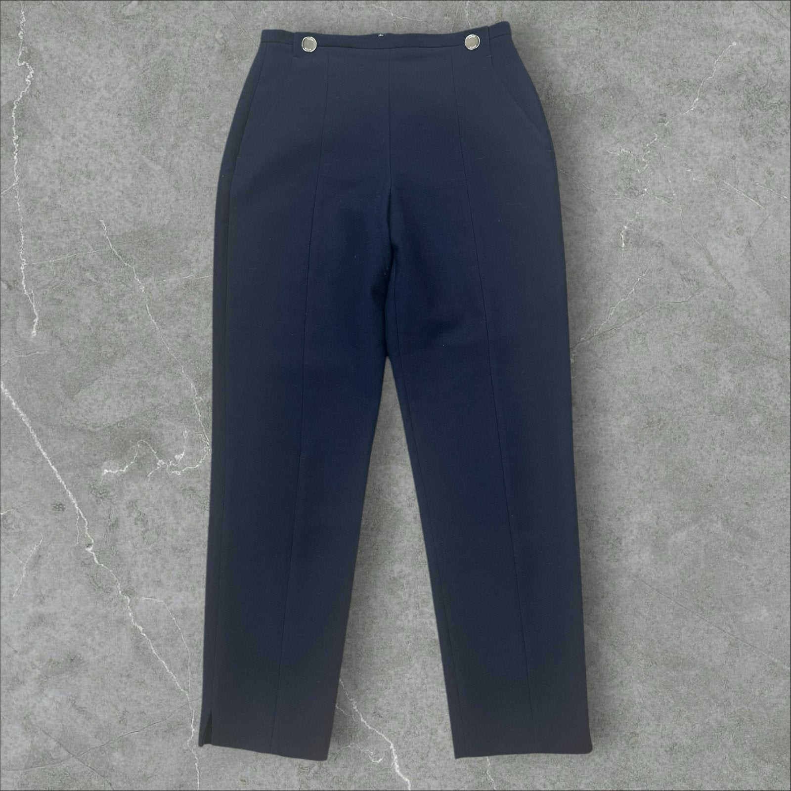 Karen Millen marineblauwe broek met hoge taille, Maat 38/40 (M), Blauw, Ophalen of Verzenden, Zo goed als nieuw