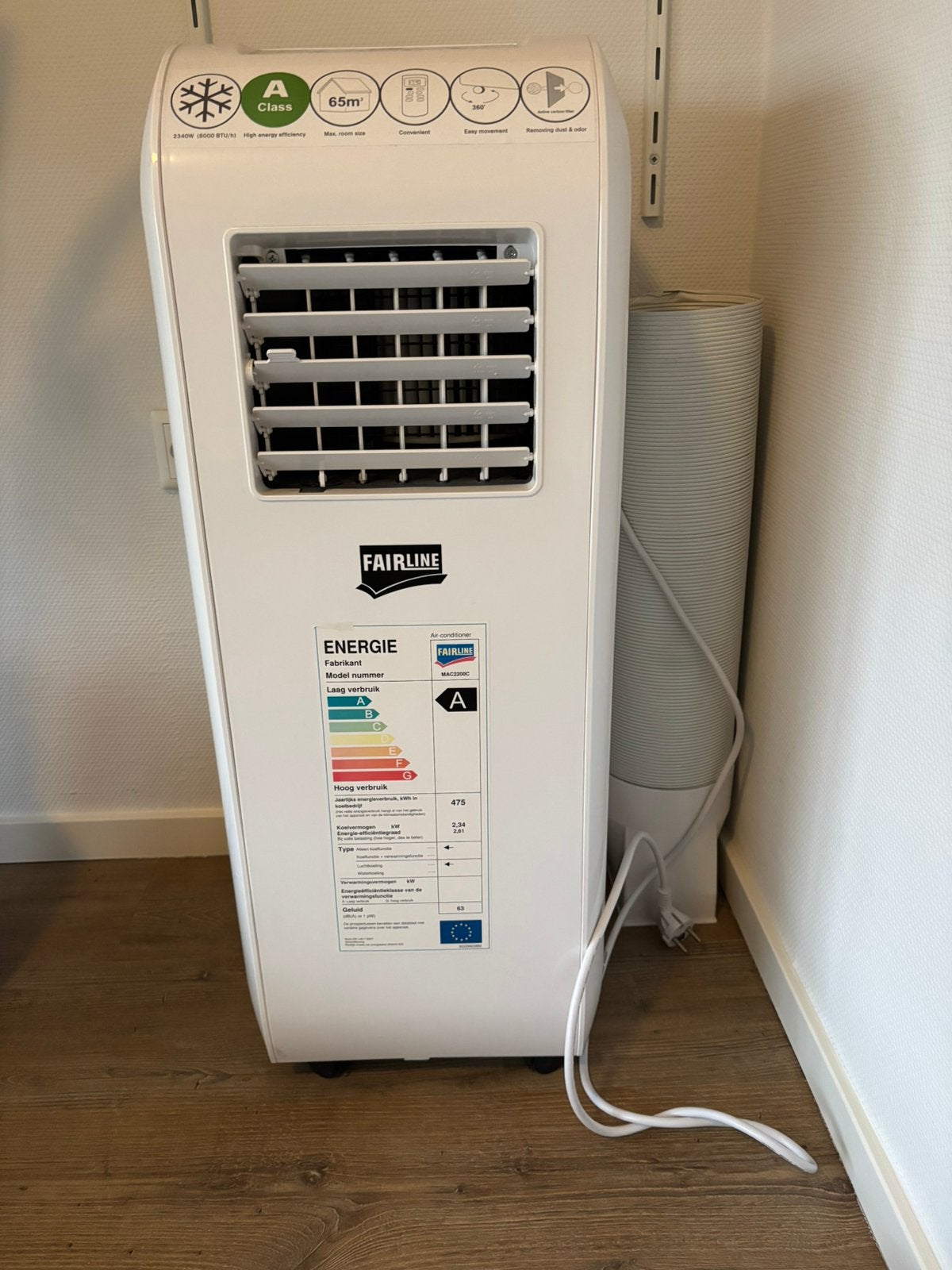 Te koop: mobiele airco, Witgoed en Apparatuur, Ophalen, Minder dan 60 m³, 3 snelheden of meer, Zo goed als nieuw