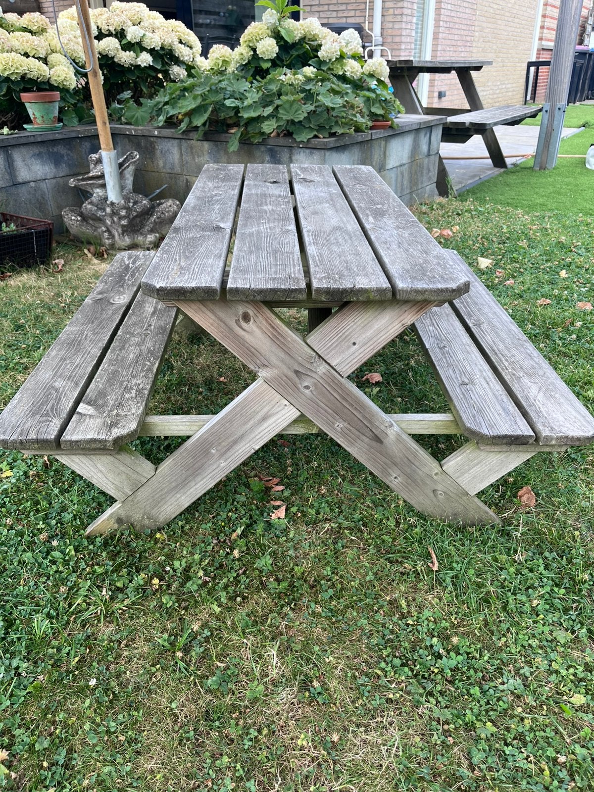 Picknick tafel kind, Zo goed als nieuw, Rechthoekig, Hout, Ophalen