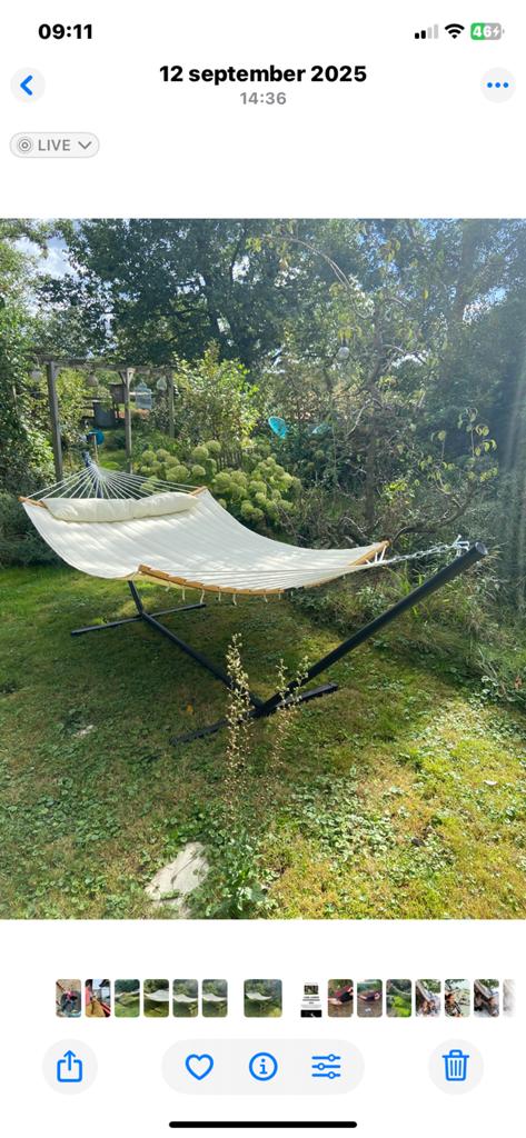 Comfortabele hangmat met standaard - Zo goed als nieuw, Tuin en Terras, Hangmatten, Ophalen, Binnen, Meerpersoons, Zo goed als nieuw