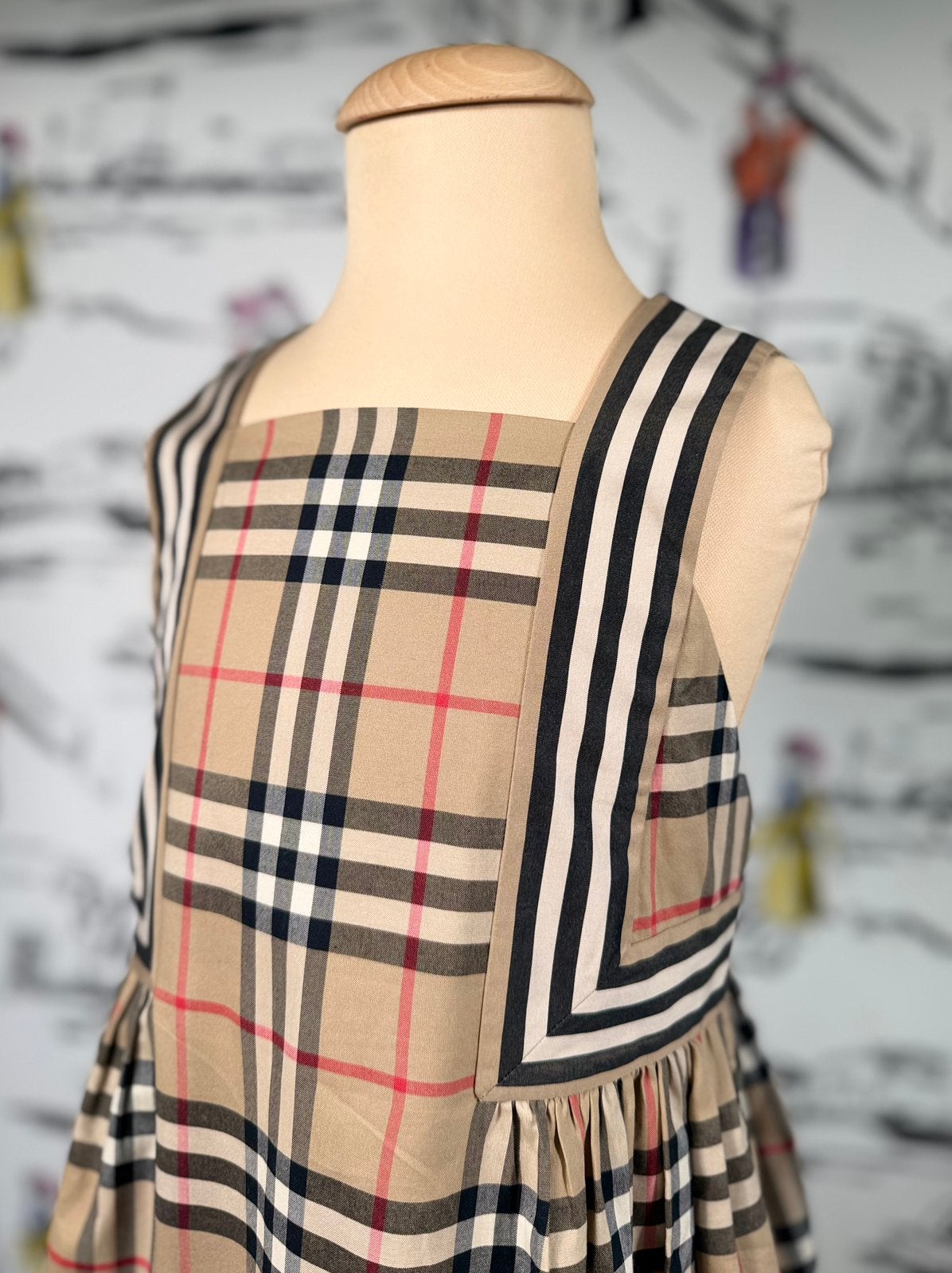 Burberry cotton check geruite jurk maat 8 NIEUW, Burberry, Customercare@burberry.com, Nieuw, Burberry EU