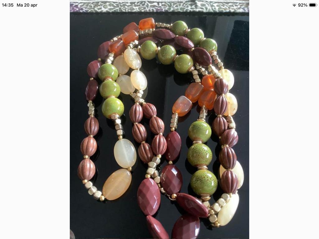 Mooi vintage ketting collier 140 cm , nieuw staat, Sieraden, Tassen en Uiterlijk, Kettingen, Verzenden, Zo goed als nieuw, Overige kleuren