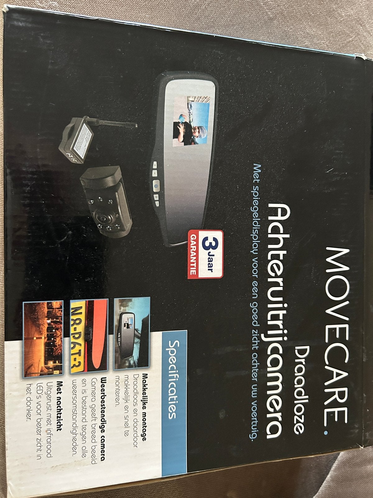 MOVECARE Draadloze Achteruitrijcamera met Spiegelscherm, Ophalen of Verzenden, Draadloos, Zo goed als nieuw