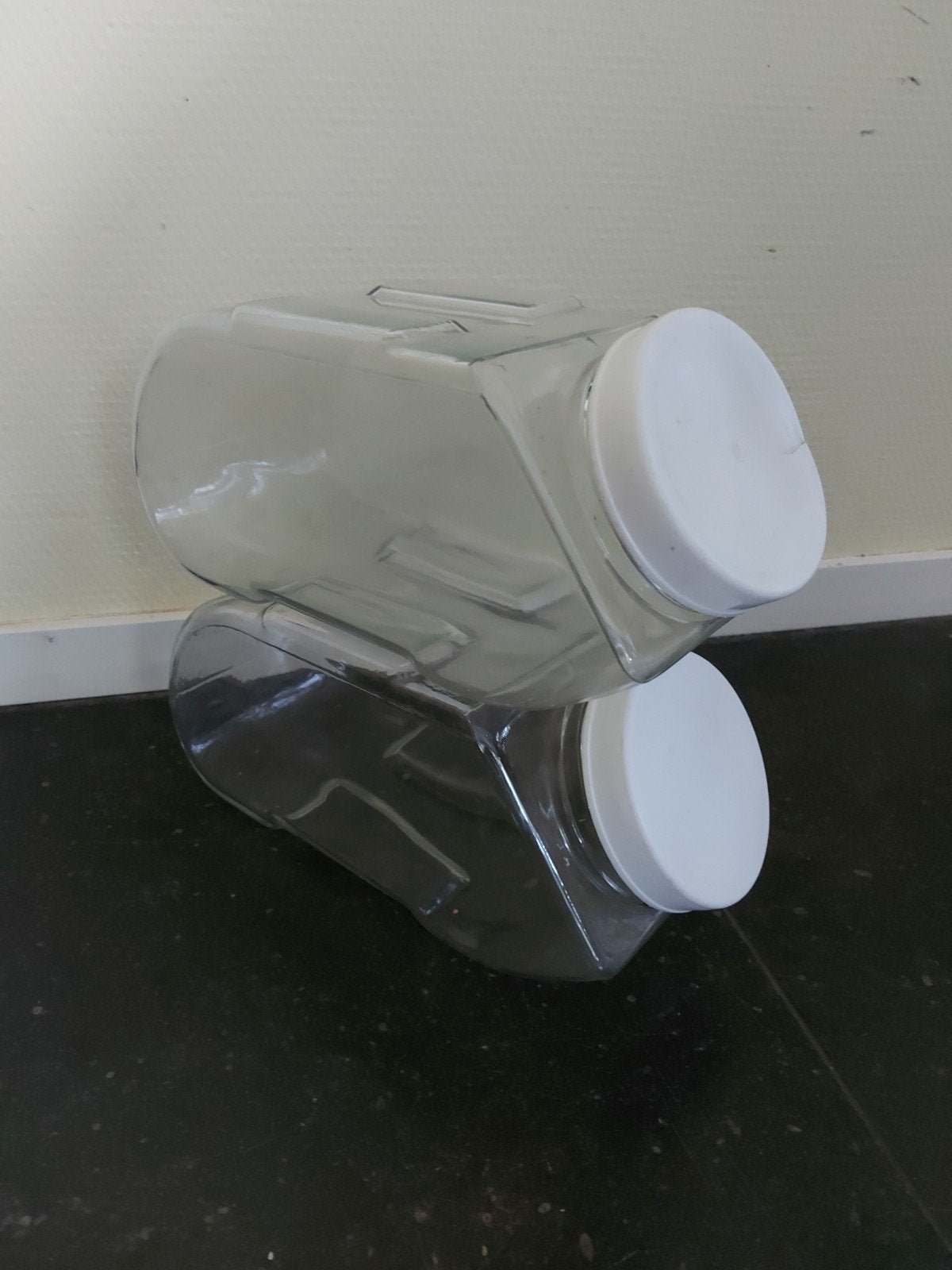 glazen voorraad potten, vintage glazen potten, Ophalen, Gebruikt, Glas
