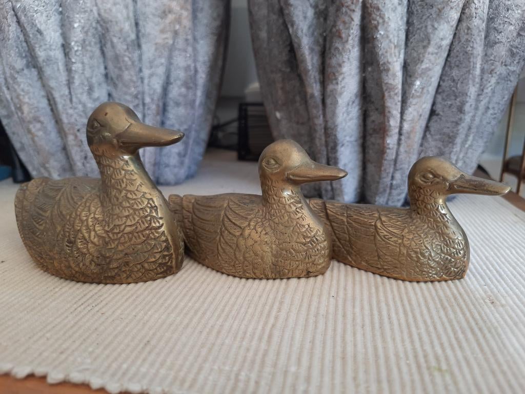 Gedetailleerd Eenden beeldjes Messing, Ophalen of Verzenden