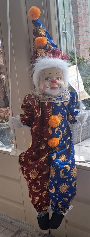 Decoratieve Clown Pop op Schommel - Nieuwstaat, Ophalen of Verzenden, Nieuw, Overige typen