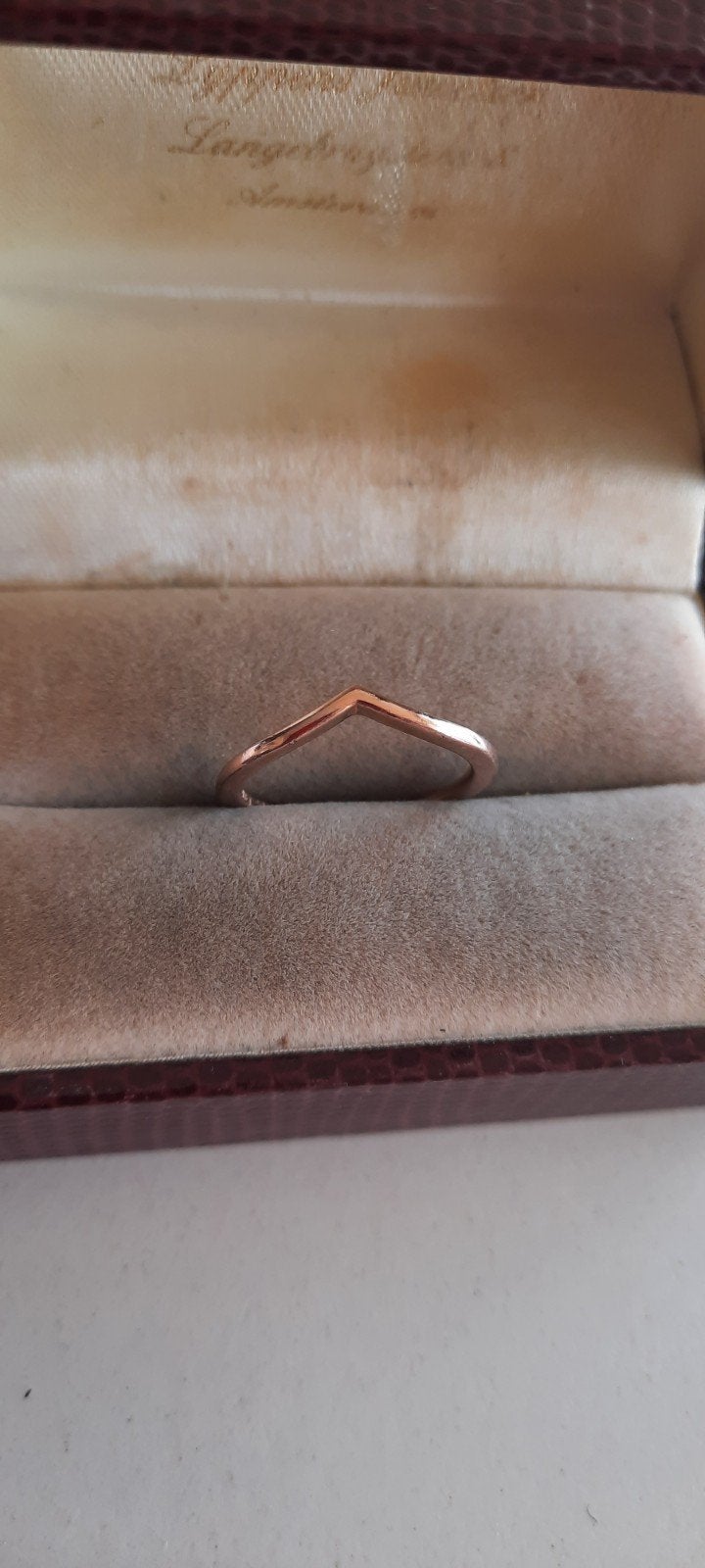Vintage Pandora chevron ring ,rosé goud verguld., Overige materialen, Overige kleuren, Ophalen of Verzenden, Zo goed als nieuw