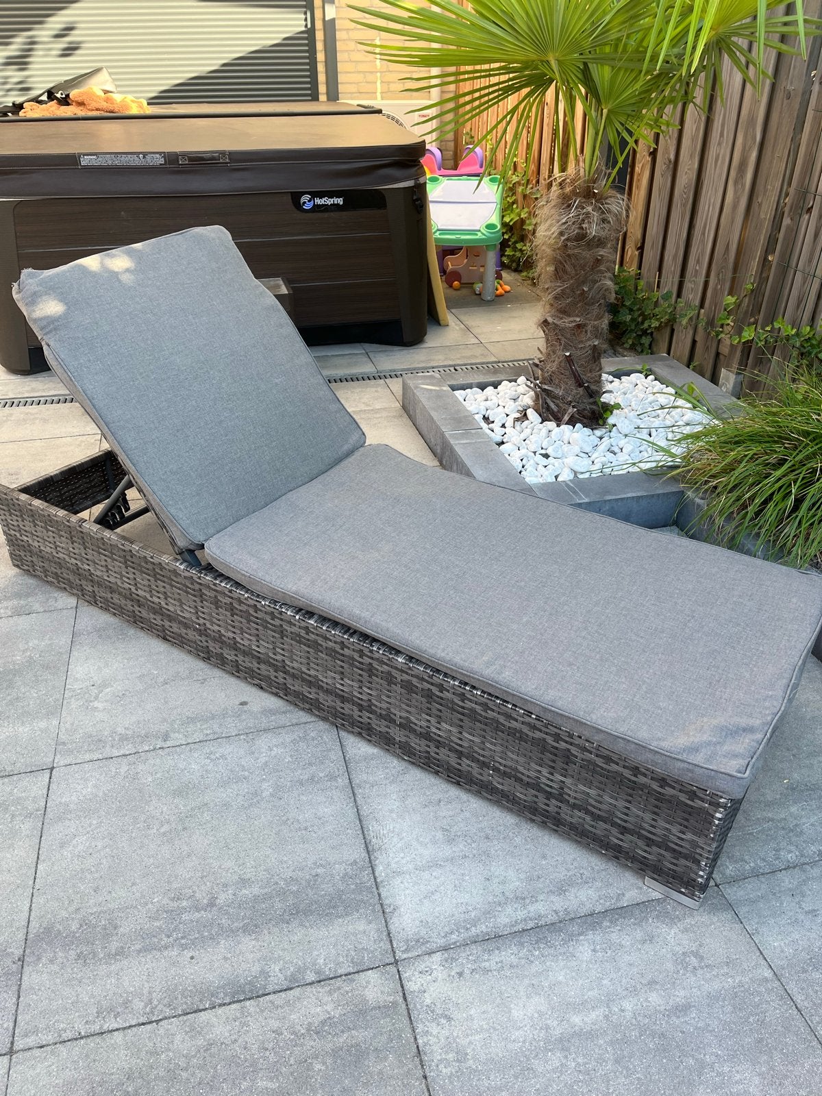 Bois Le Duc Wicker Ligbed met Kussen - tuinbed tuinset., Tuin en Terras, Ligbedden, Ophalen, Gebruikt, Wicker, Verstelbaar