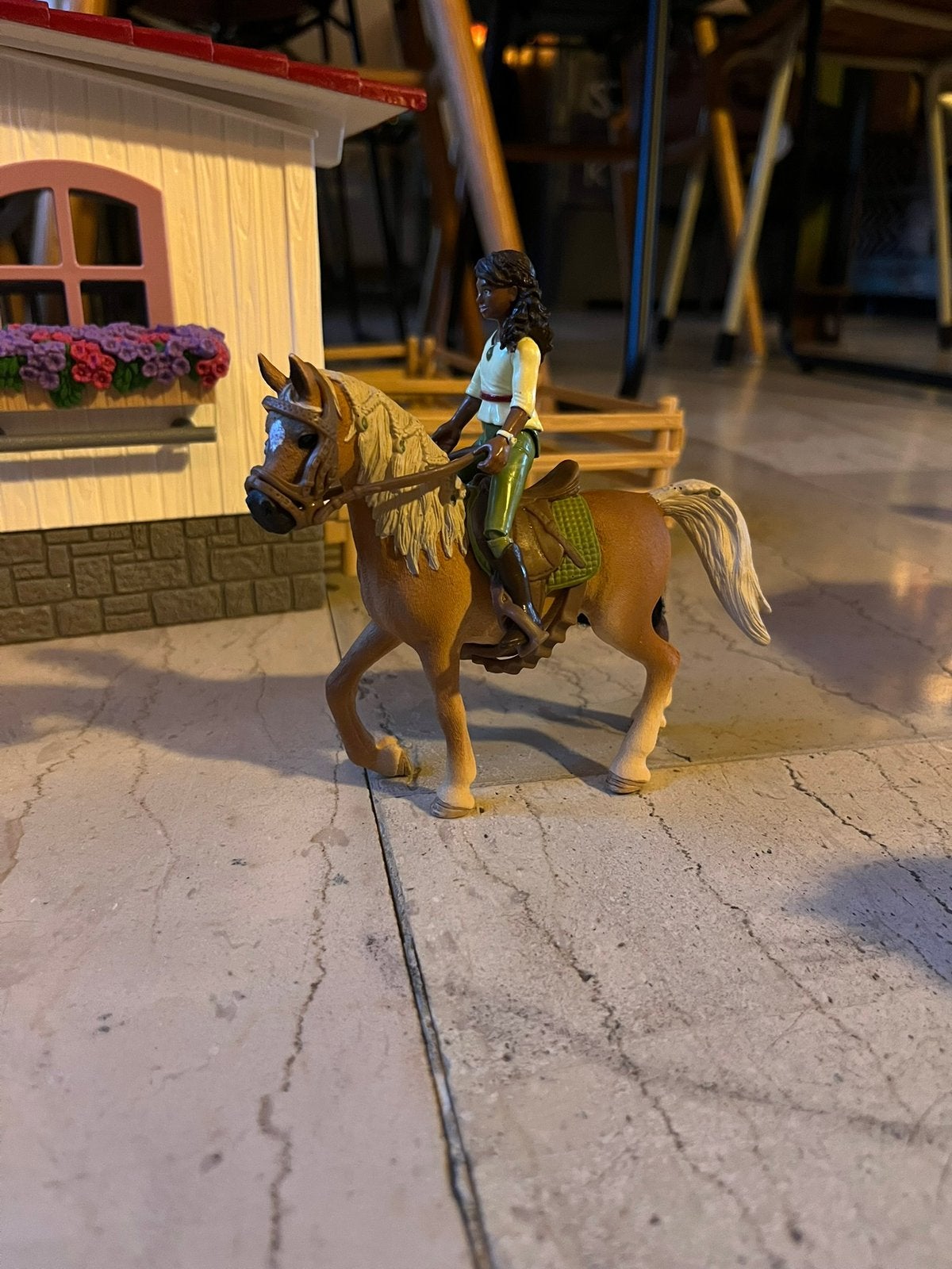 Schleich set met ruiter en tuig, Ophalen of Verzenden, Zo goed als nieuw