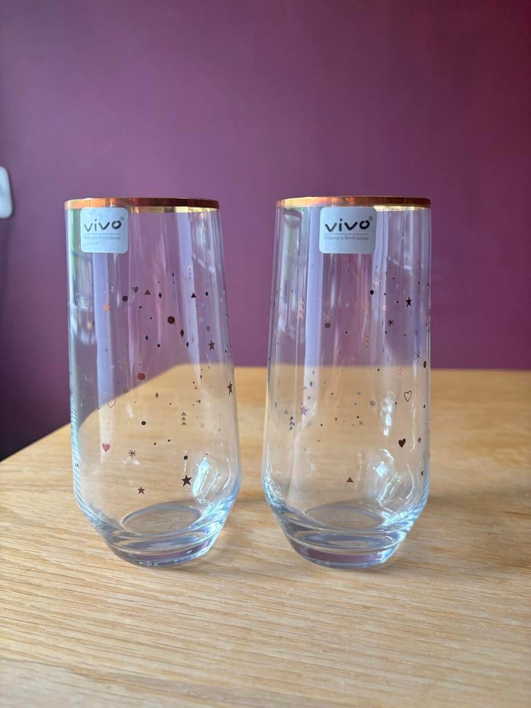 6x Vivo Villeroy & Boch glazen, Ophalen, Zo goed als nieuw, Meerkleurig, Overige merken