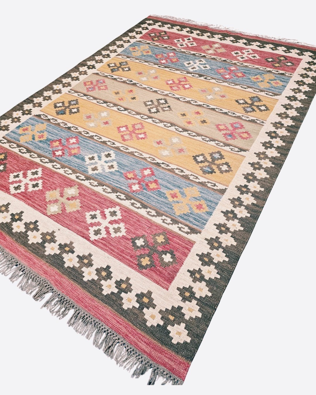 Tribal Kelim Turkije 240x170 handgeweven wollen vloerkleed