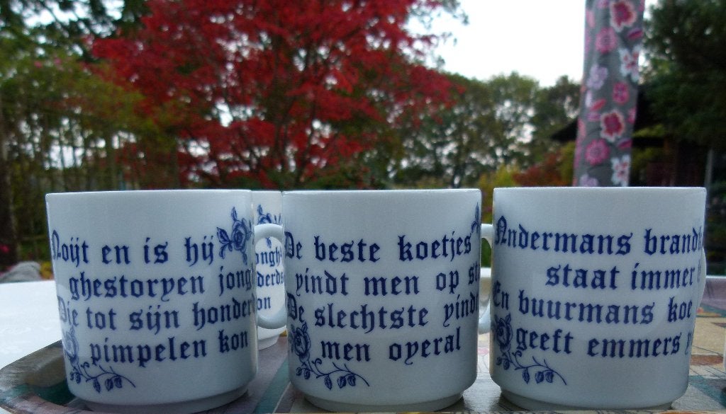 Mokken met Spreuken / Gezegdes Nederlands + Fries + Muziek, Overige merken, Klassiek, Nieuw, Aardewerk