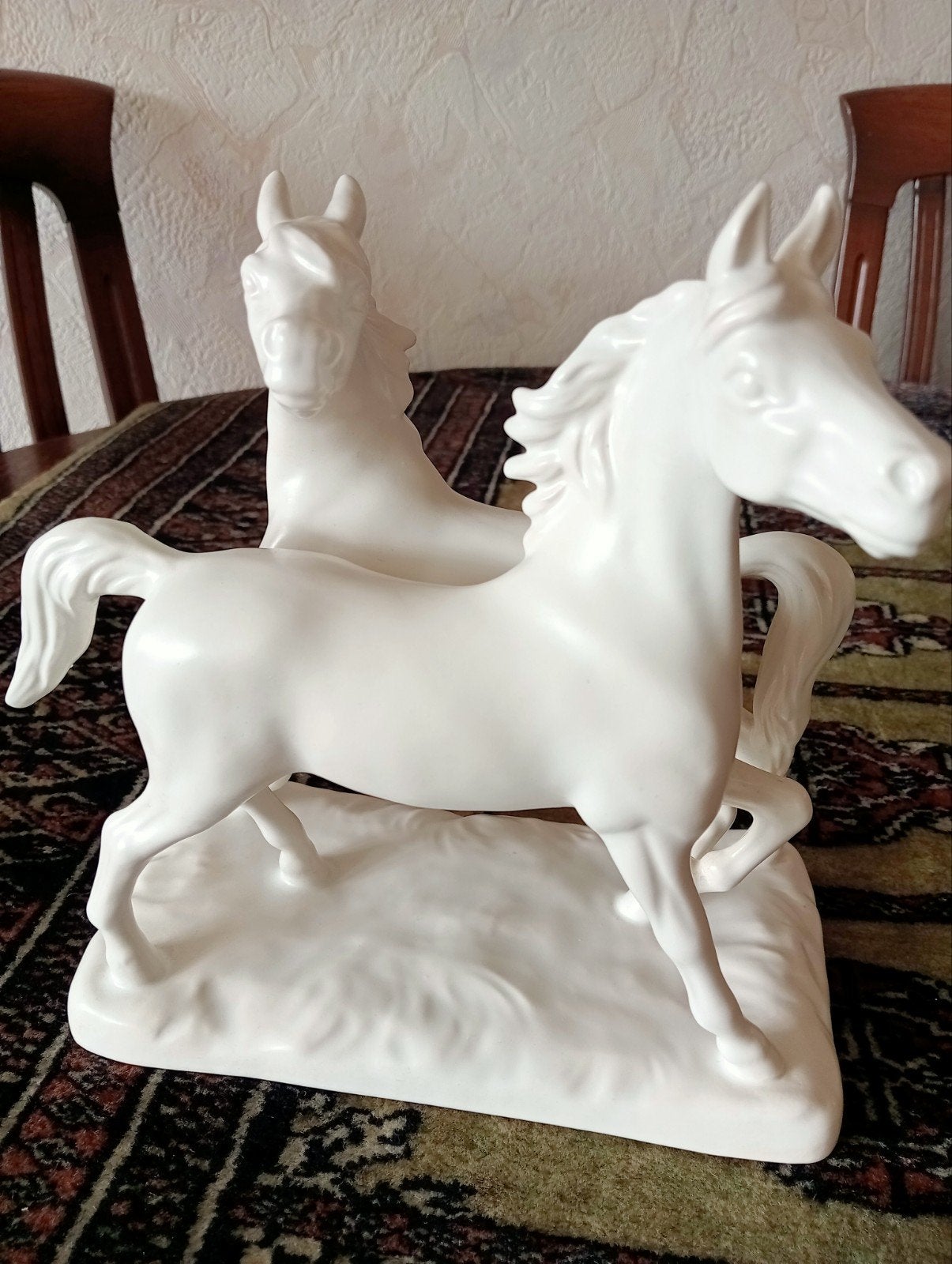 2 witte porseleinen paarden, Ophalen of Verzenden
