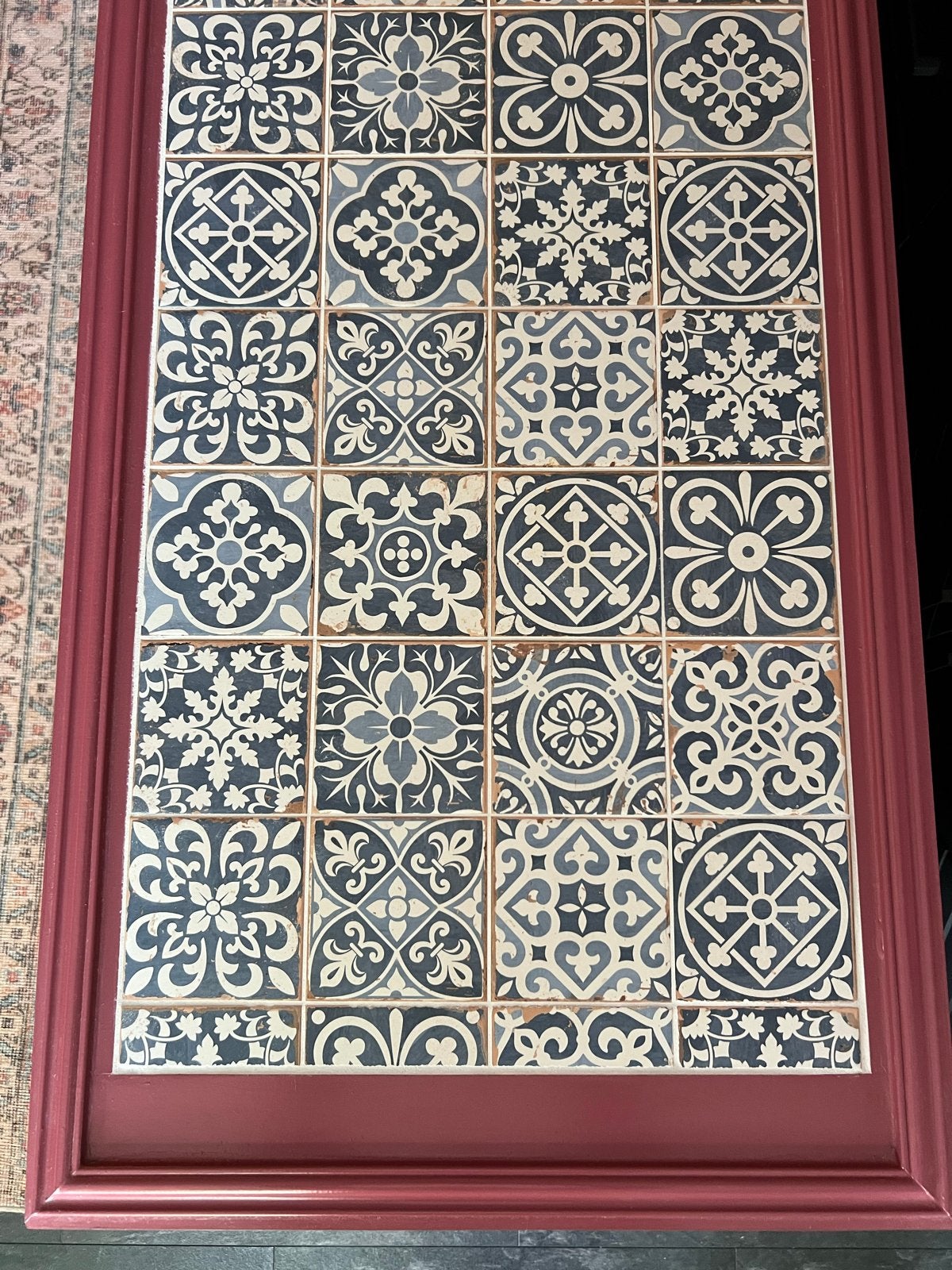 Unieke dressoir met Portugese tegels - Handgemaakt, Huis en Inrichting, Ophalen, Met klep(pen), 150 tot 200 cm, Zo goed als nieuw