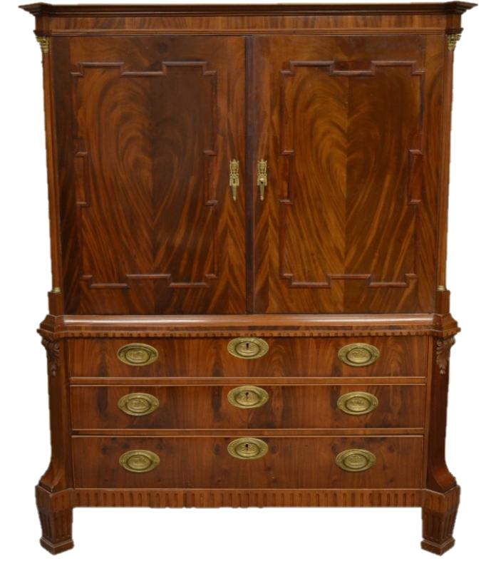 Antiek mahonie louis seize kabinet, Antiek en Kunst, Ophalen of Verzenden