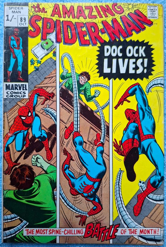 AMAZING SPIDER-MAN #89. 1970. SILVER-AGE. UK VARIANT., Eén comic, Ophalen of Verzenden, Zo goed als nieuw, Amerika
