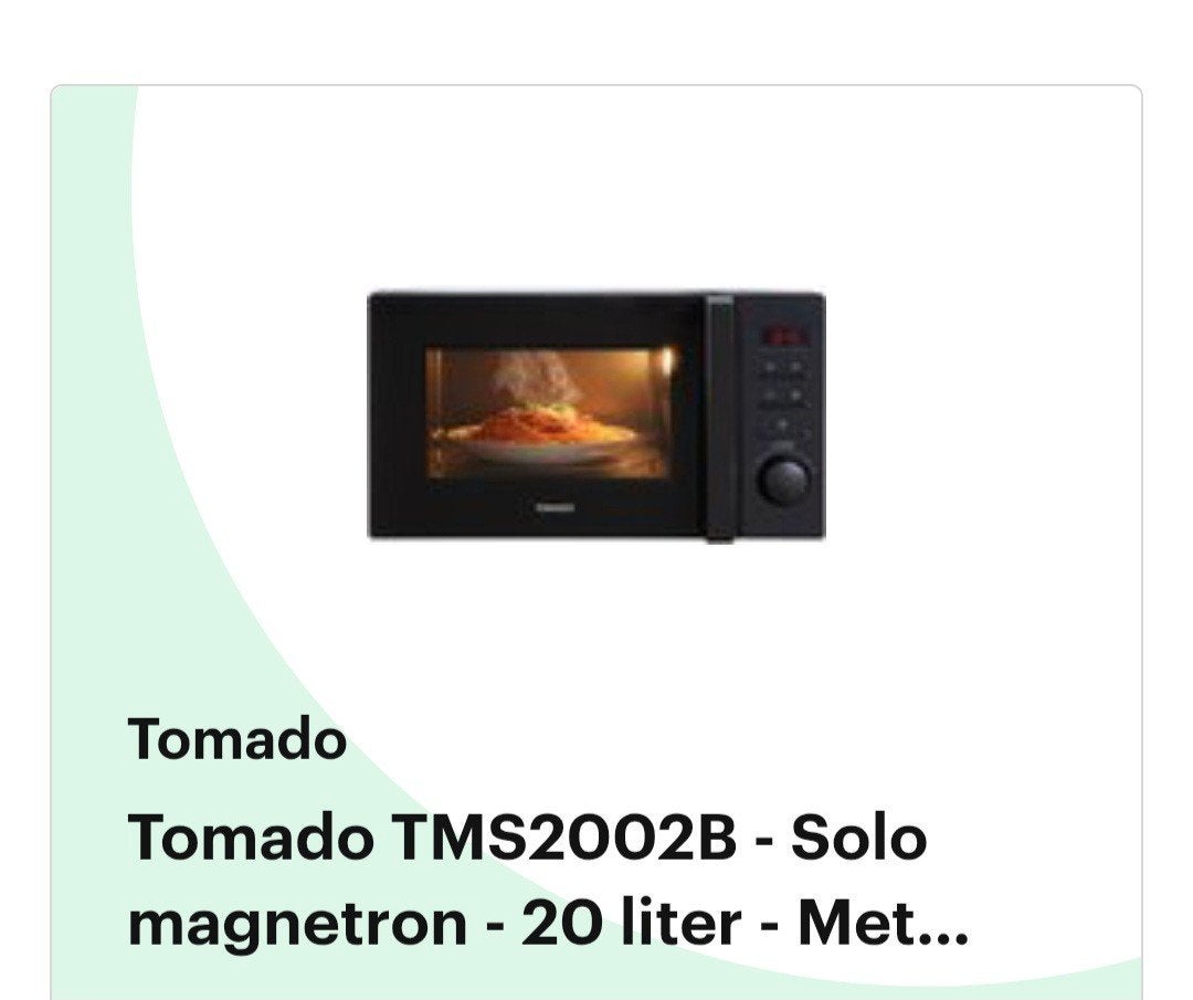 Tomado TMS2002B Solo magnetron - 20 liter - Zwart, Ophalen of Verzenden, Minder dan 45 cm