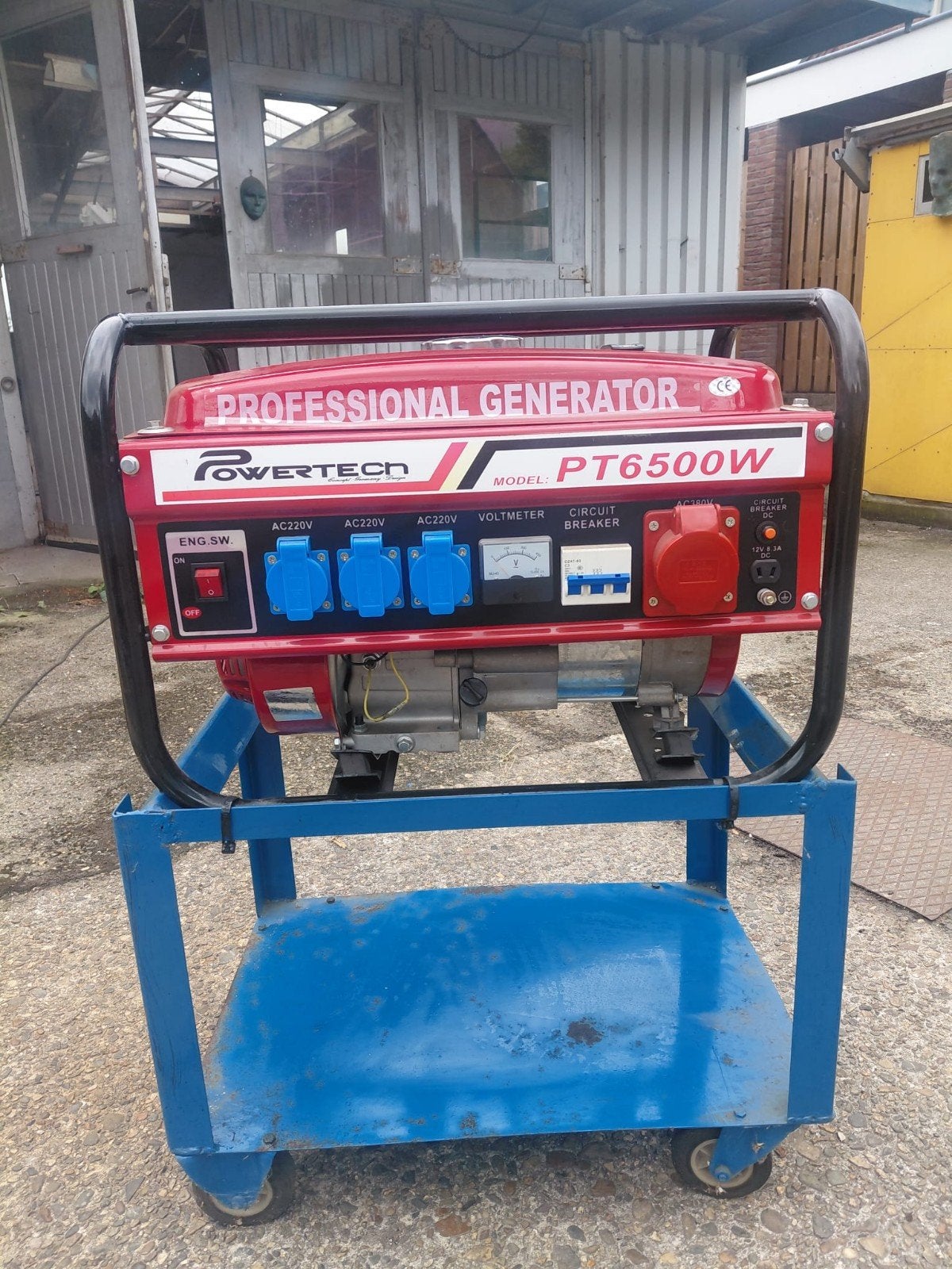 Powertech PT6500W Benzine Aggregaat - Krachtige Stroom, Ophalen, Nieuw, 5 tot 10 kVA, Benzine
