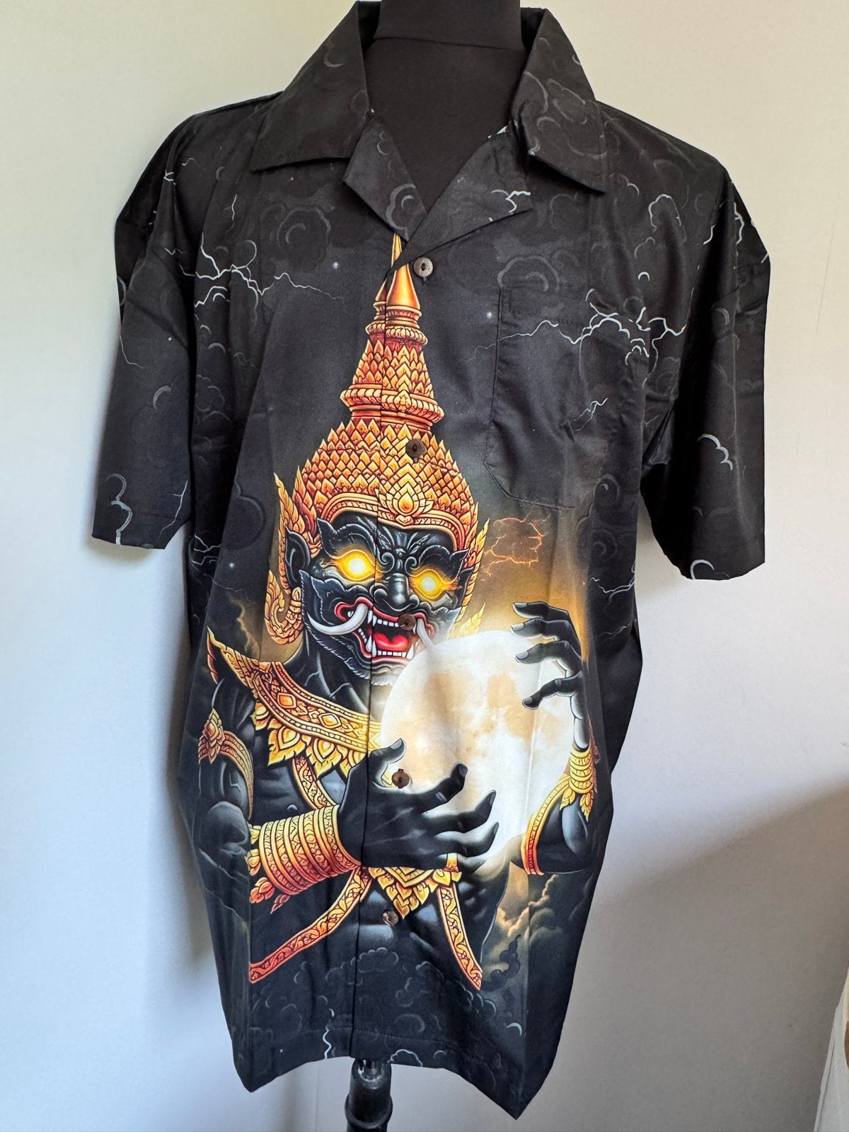Thaise Demon of Light Hawai shirt - Japanse stijl, Verzenden, Nieuw, Overige maten, Zwart