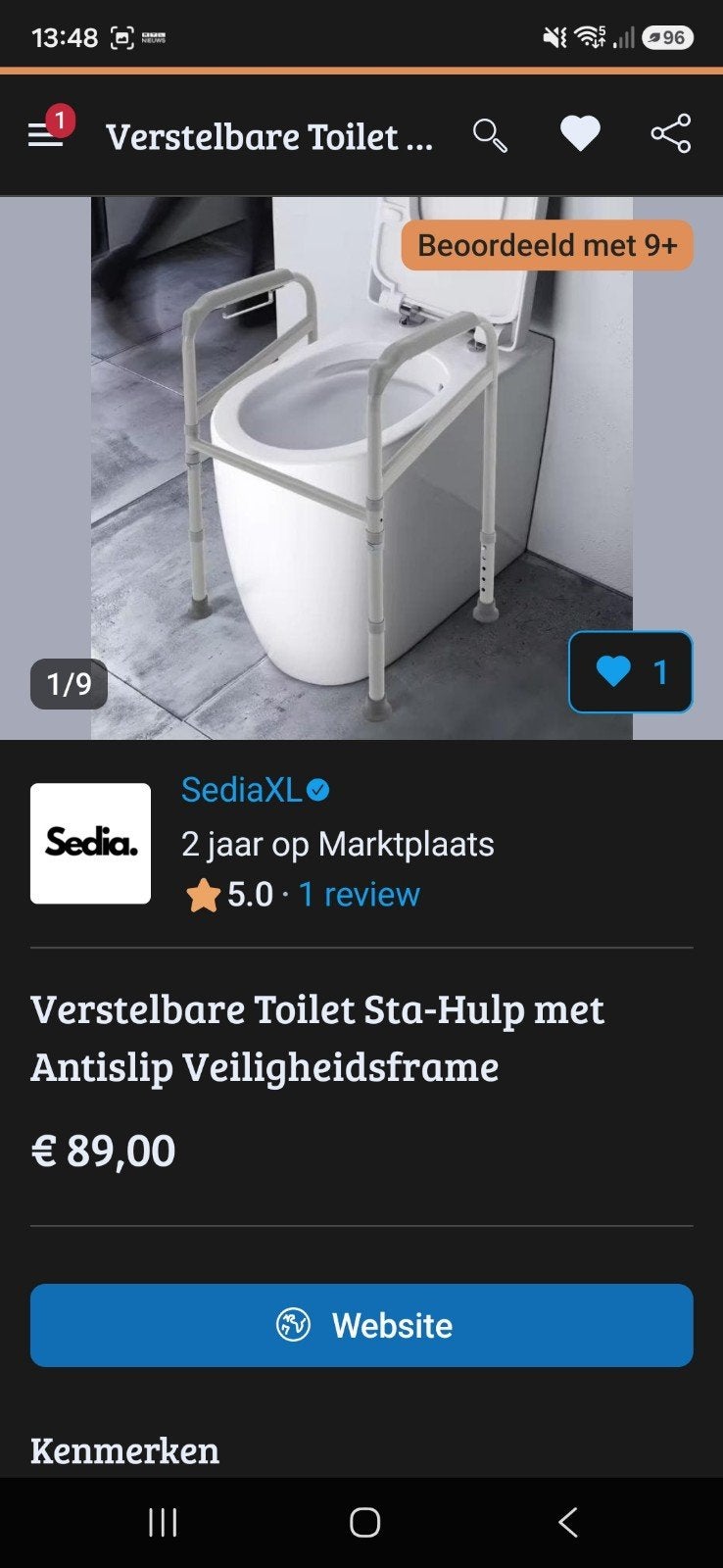 toilet staop beugel., Ophalen, Nieuw