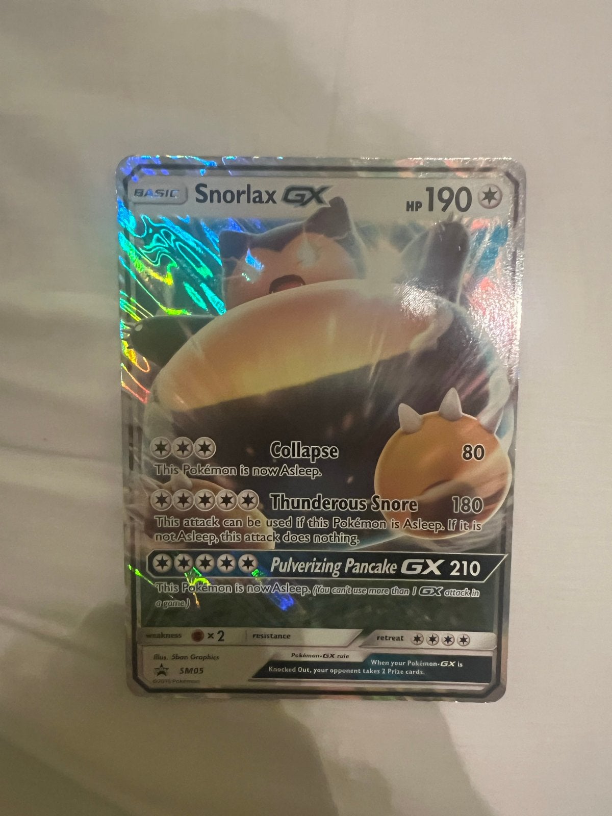 Snorlax GX Jumbo Promo Kaart - Pokémon TCG, Ophalen of Verzenden, Zo goed als nieuw, Losse kaart, Foil