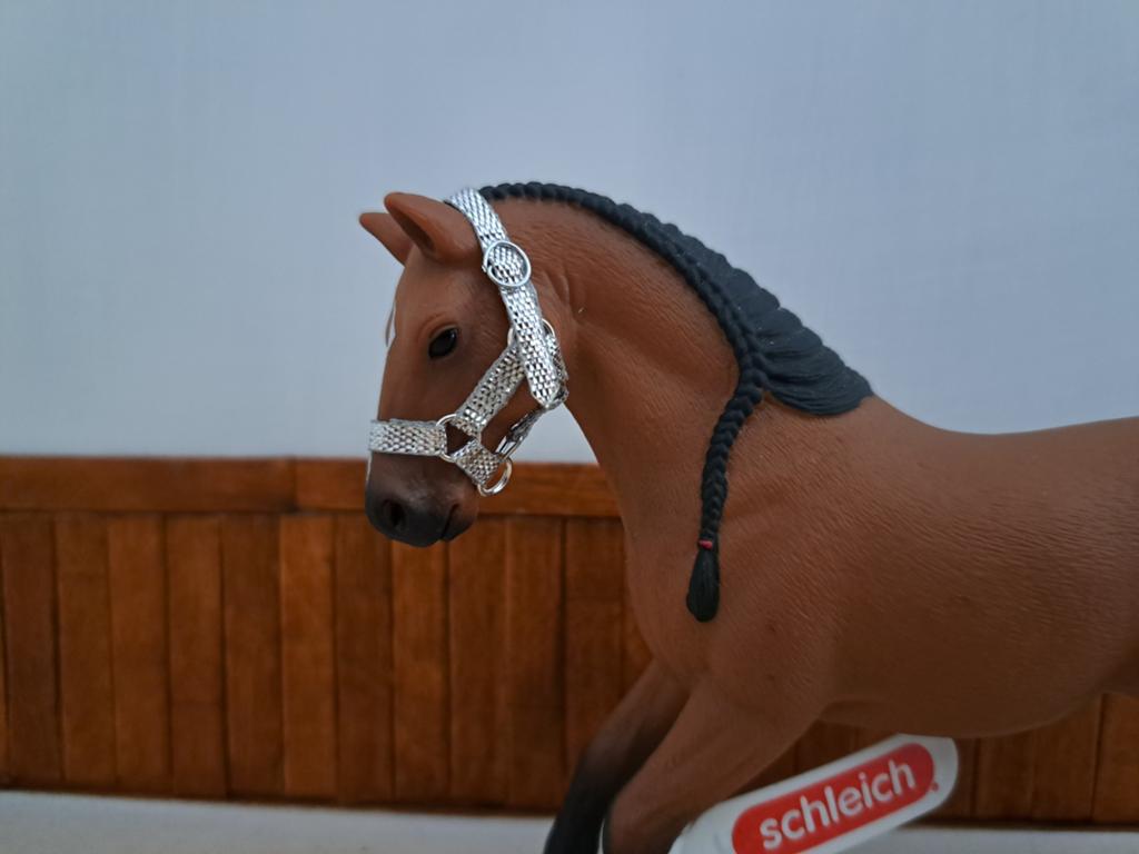 Schleich halster zilver, Ophalen of Verzenden, Zo goed als nieuw, Paard, Beeldje of Figuurtje