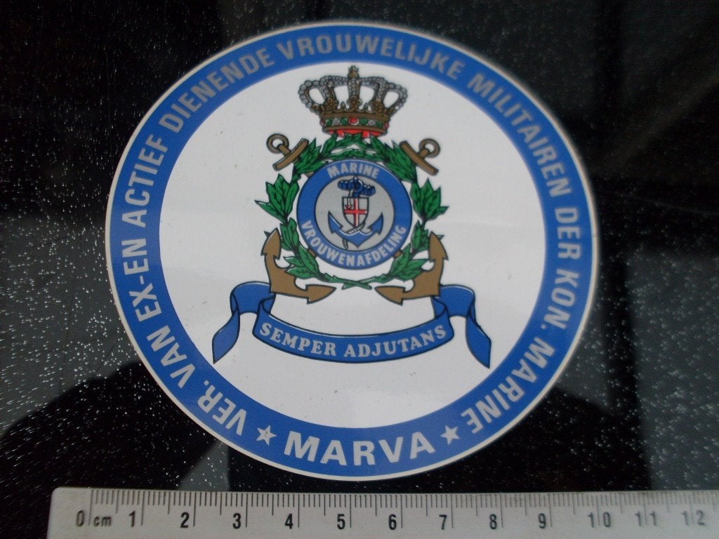 sticker marva marine vrouwenafdeling logo embleem wapen, Verzenden, Zo goed als nieuw, Bedrijf of Vereniging