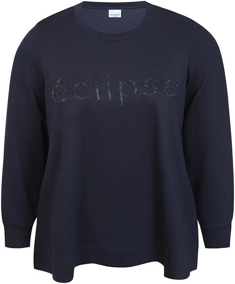 Donkerblauwe sweater Mya van Zhenzi Maat 50/52 L, Z, Zhenzi, Z, Blauw