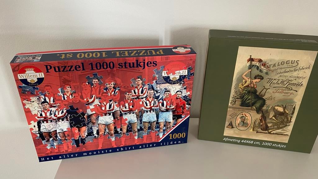 Twee unieke puzzels uit Tilburg: Willem II en historische ca, Verzamelen, Ophalen of Verzenden, Zo goed als nieuw, Willem II