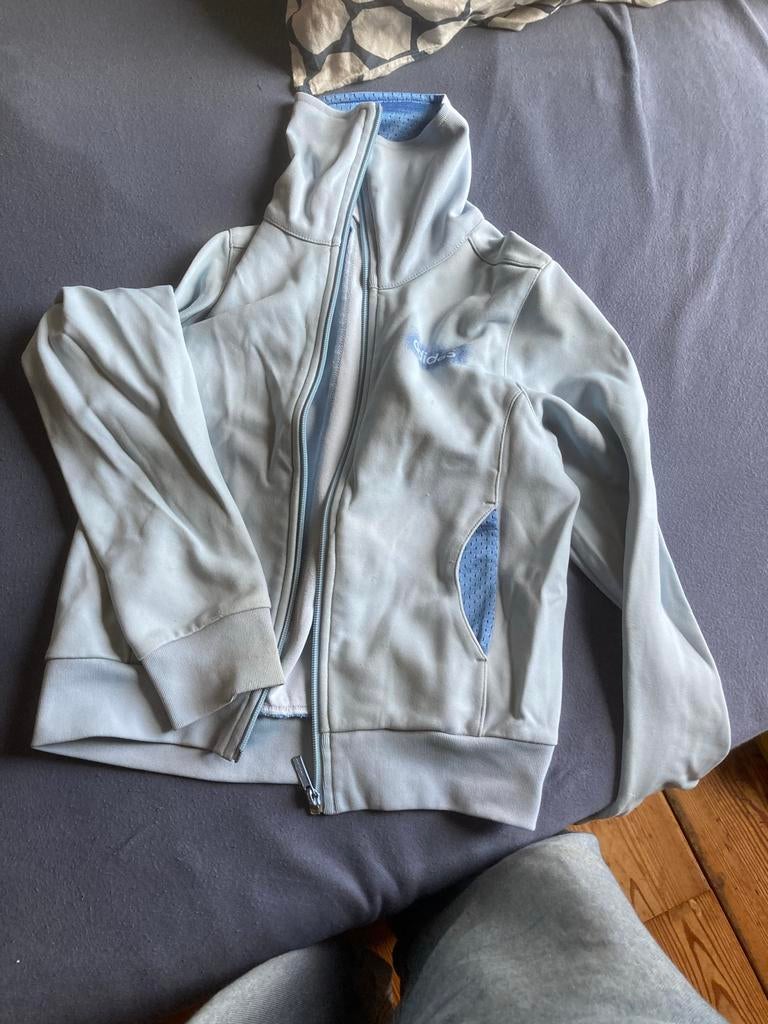 Vintage Adidas vest - Lichtblauw, Ophalen of Verzenden, Gedragen, Maat 38/40 (M), Blauw