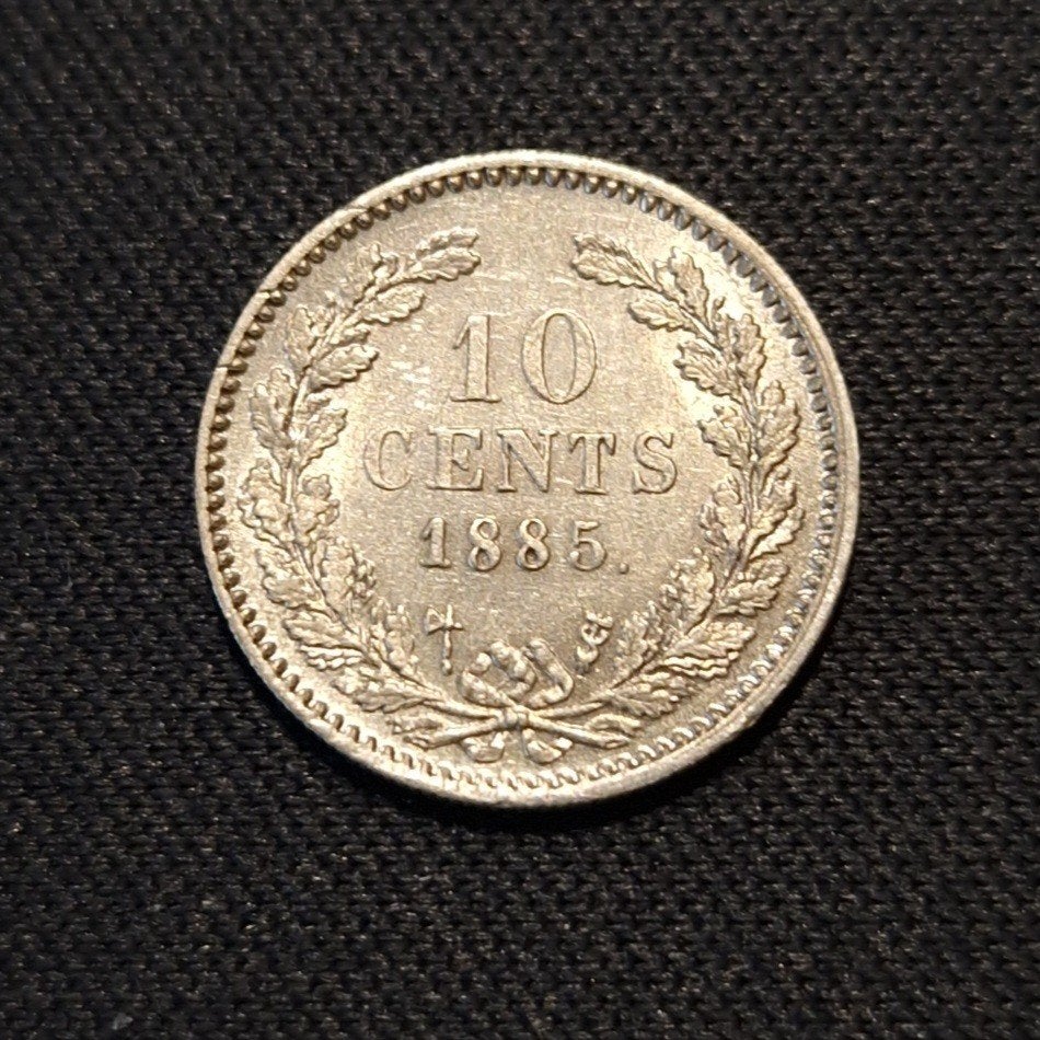 10 cent 1885, Koning Willem III, Verzenden, Zilver, 10 cent